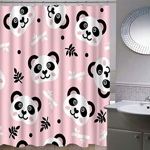 Rideau de douche Panda couleur 180x180 cm variant 1 