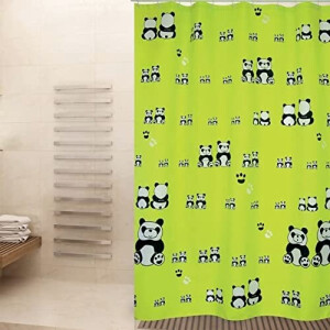 Rideau de douche Panda blanc/vert/noir 30x20 cm