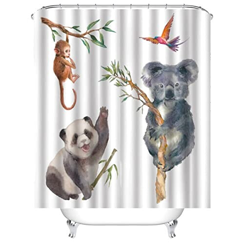 Rideau de douche Panda couleur 120x180 cm variant 2 