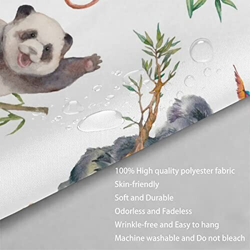 Rideau de douche Panda couleur 120x180 cm variant 3 