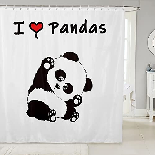 Rideau de douche Panda multicolore 183x183 cm