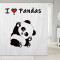 Rideau de douche Panda multicolore 183x183 cm - miniature