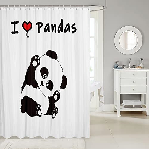 Rideau de douche Panda multicolore 183x183 cm variant 0 
