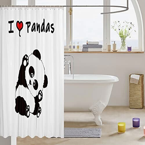 Rideau de douche Panda multicolore 183x183 cm variant 1 