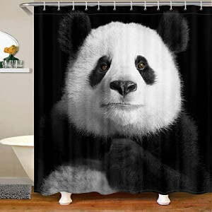 Rideau de douche Panda noir 120x200 cm