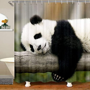 Rideau de douche Panda mignon 120x200 cm