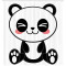 Rideau de douche Panda mignon 120x200 cm - miniature variant 1