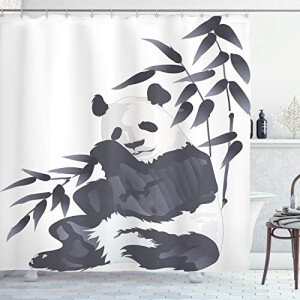 Rideau de douche Panda cadet bleu blanc 175x200 cm