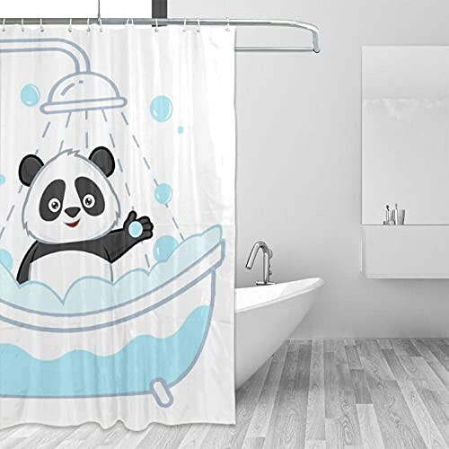 Rideau de douche Panda adorable prenant une douche À bulles 183x214 cm variant 0 