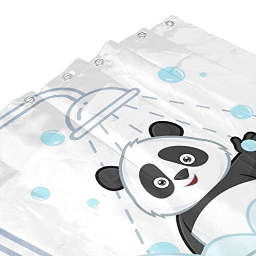 Rideau de douche Panda adorable prenant une douche À bulles 183x214 cm variant 1 