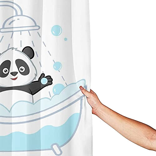 Rideau de douche Panda adorable prenant une douche À bulles 183x214 cm variant 2 