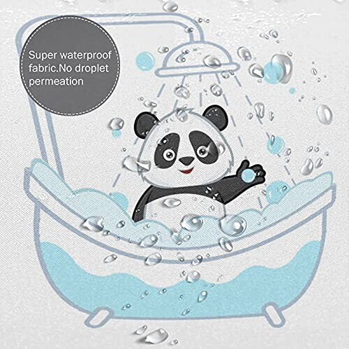 Rideau de douche Panda adorable prenant une douche À bulles 183x214 cm variant 3 