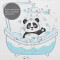 Rideau de douche Panda adorable prenant une douche À bulles 183x214 cm - miniature variant 4