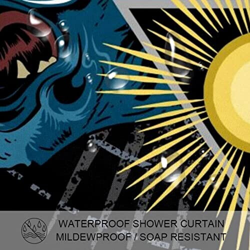 Rideau de douche Panthère multicolore 183x183 cm variant 1 