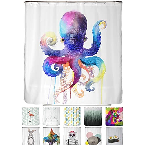 Rideau de douche Pieuvre poulpe squid 180x200 cm