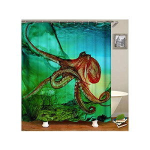 Rideau de douche Pieuvre couleuré 90x180 cm
