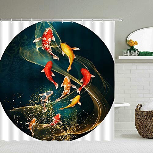 Rideau de douche Poisson 180x180 cm