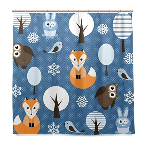 Rideau de douche Renard multicolore 182.9x182.9 cm