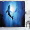 Rideau de douche Requin bleu royal 175x220 cm - miniature