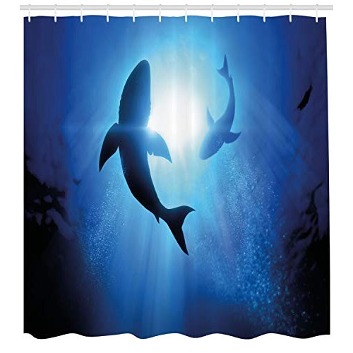 Rideau de douche Requin bleu royal 175x220 cm variant 0 