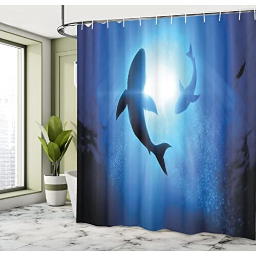 Rideau de douche Requin bleu royal 175x220 cm variant 1 