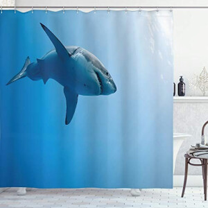 Rideau de douche Requin bleu pâle 175x240 cm