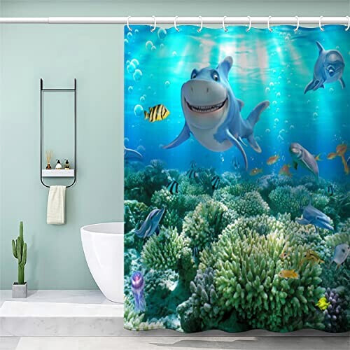 Rideau de douche Requin couleur 120x180 cm variant 0 