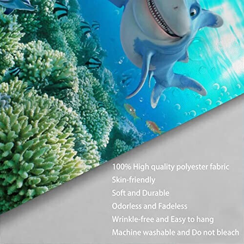 Rideau de douche Requin couleur 120x180 cm variant 3 