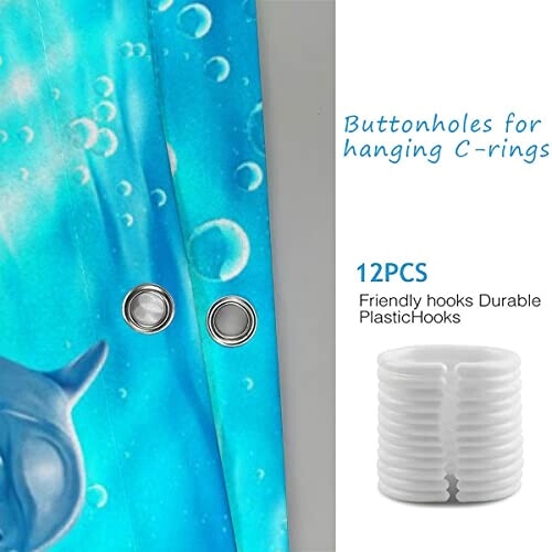 Rideau de douche Requin couleur 120x180 cm variant 5 