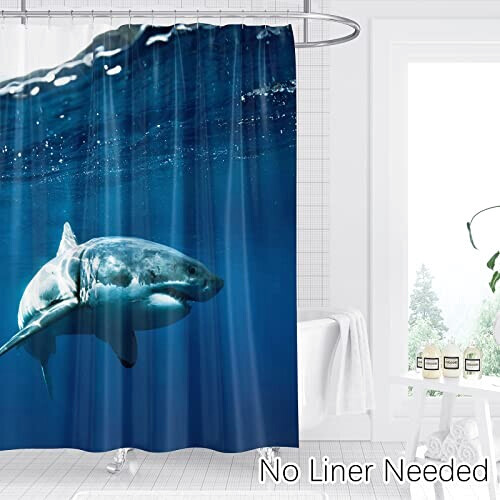 Rideau de douche Requin grand blanc 180x180 cm variant 1 