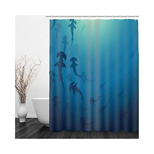 Rideau de douche Requin bleu 90x180 cm