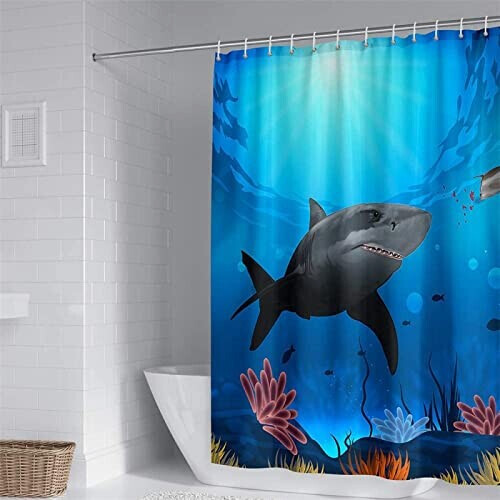 Rideau de douche Requin 240x200 cm