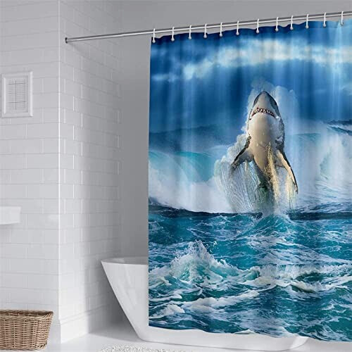 Rideau de douche Requin 240x200 cm