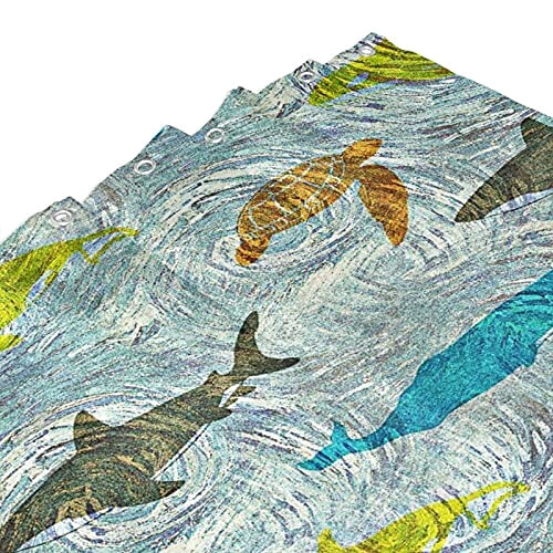 Rideau de douche Requin baleine et tortue 183x214 cm variant 1 