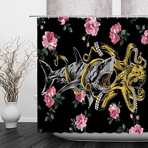 Rideau de douche Requin noir 180x180 cm variant 0 