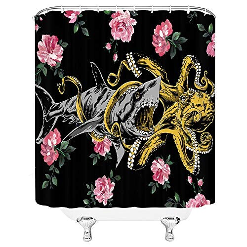 Rideau de douche Requin noir 180x180 cm variant 1 