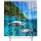Rideau de douche Requin tropical 240x200 cm - miniature