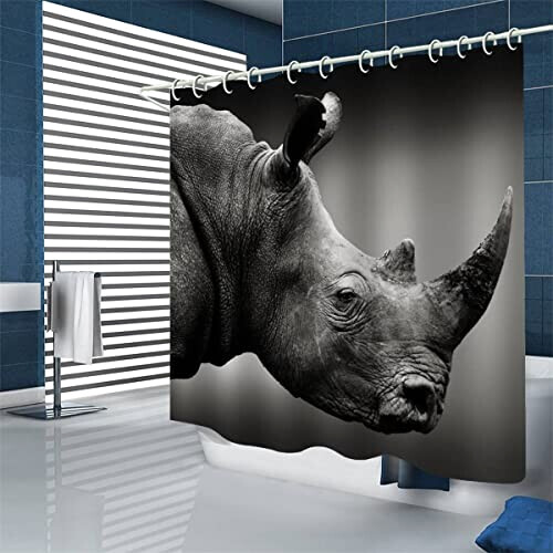 Rideau de douche Rhinocéros couleur 120x180 cm variant 1 