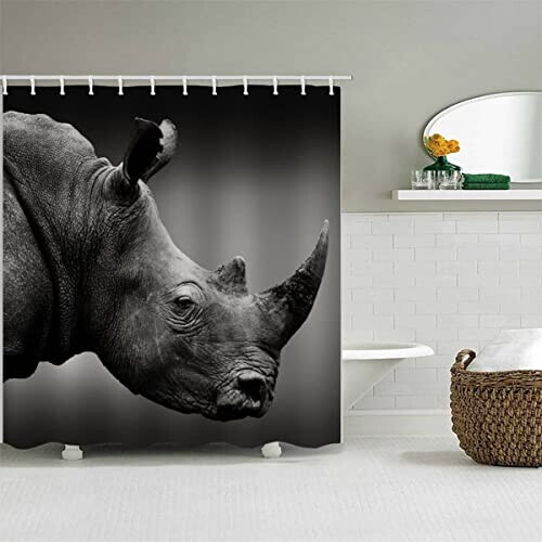 Rideau de douche Rhinocéros couleur 120x180 cm variant 2 