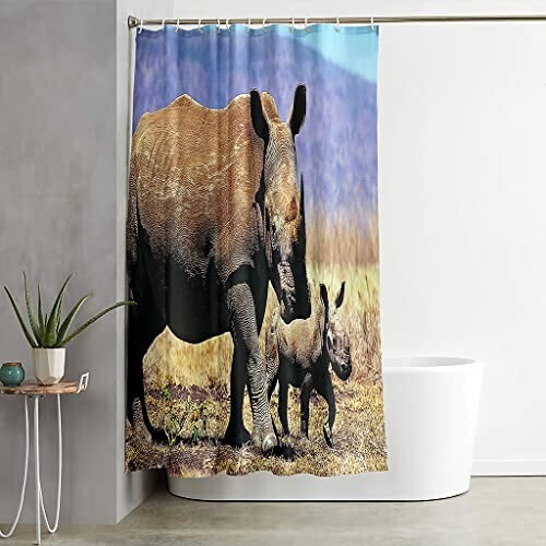 Rideau de douche Rhinocéros 4.6x2.9 cm variant 1 