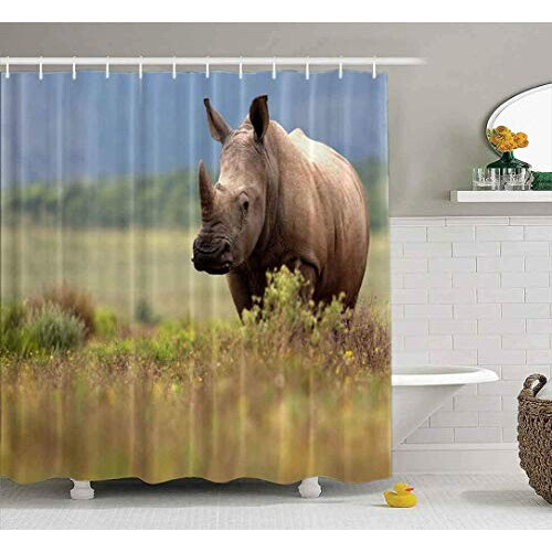 Rideau de douche Rhinocéros 183x183 cm