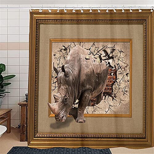 Rideau de douche Rhinocéros 120x180 cm variant 0 