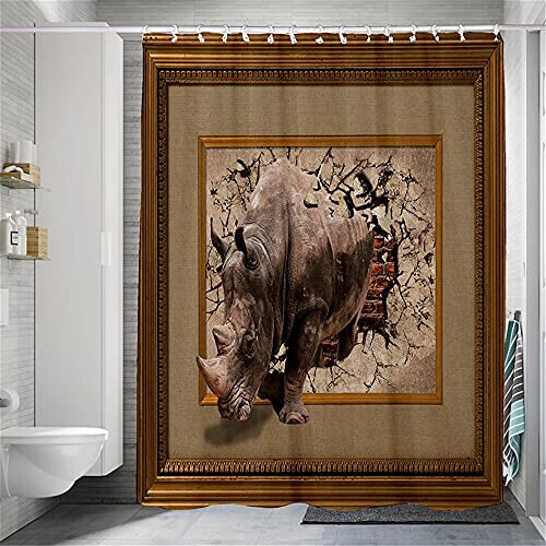Rideau de douche Rhinocéros 120x180 cm variant 1 