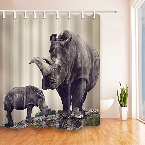 Rideau de douche Rhinocéros 180x180 cm