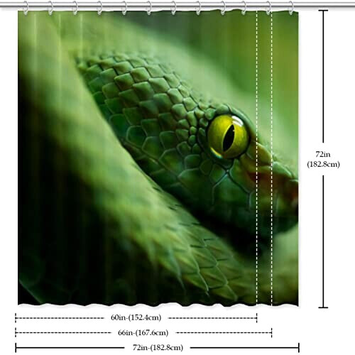 Rideau de douche Serpent multicolore 152.4x182.9 cm variant 4 