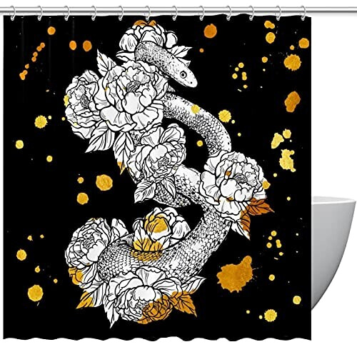 Rideau de douche Serpent multicolore 152.4x182.9 cm