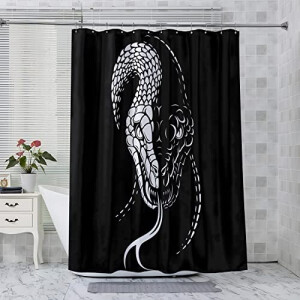 Rideau de douche Serpent noir et blanc - 120x200 cm