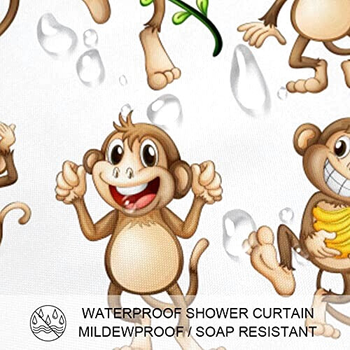 Rideau de douche Singe multicolore 152.4x182.9 cm variant 1 