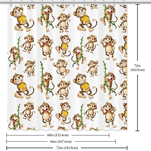 Rideau de douche Singe multicolore 152.4x182.9 cm variant 4 