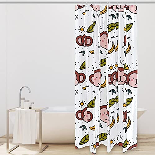 Rideau de douche Singe multicolore 152.4x182.9 cm variant 0 